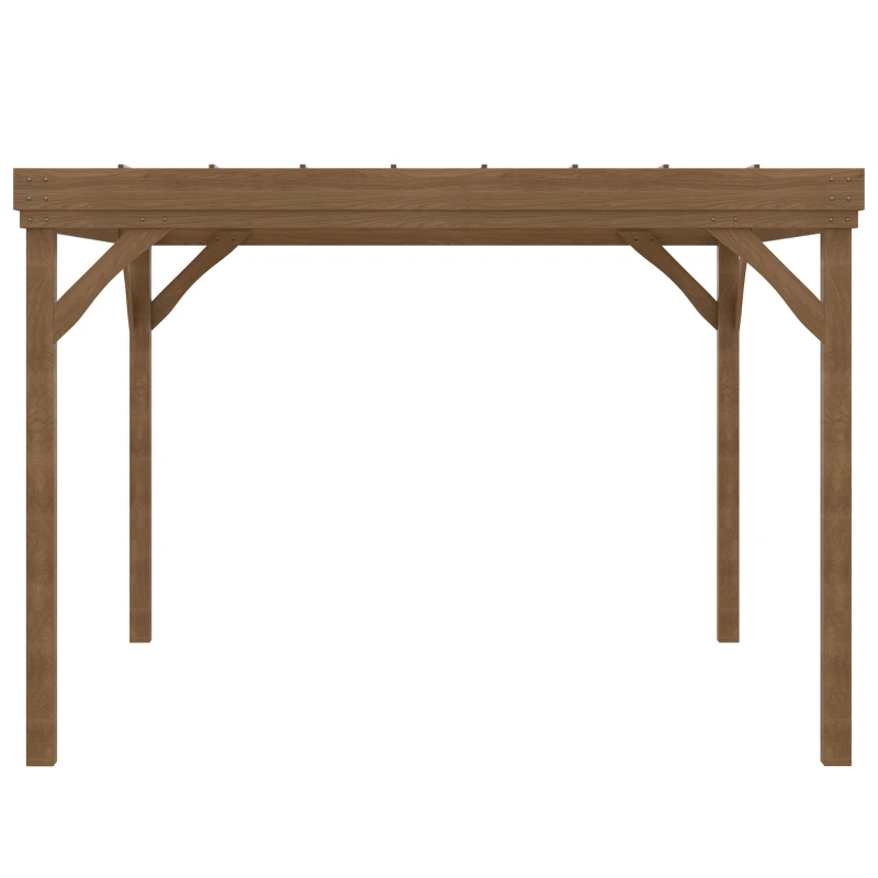 Outsunny 10' x 12' Outdoor Wooden Pergola, Grape Vine Gazebo with Concrete Anchors for Garden, Patio, Backyard, Deck, Brown