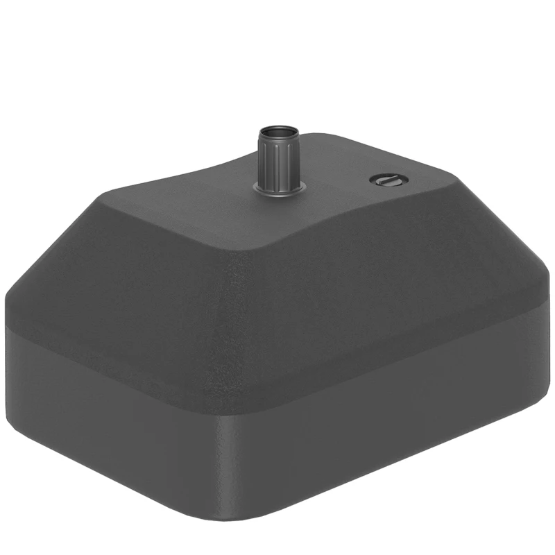 Outsunny Rectangular Plastic Fillable Patio Umbrella Base, Heavy Duty Outdoor Umbrella Stand Base, Filled Up to 53lbs with Stand or 44lbs with Water for Deck Poolside, Black