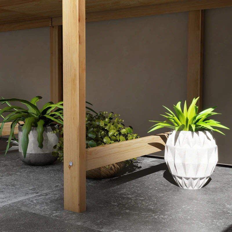 Outsunny Wooden Raised Garden Bed Planter, Large Elevated Planter Box with Legs, Bed Liner and Drain Holes, 7.4' x 1.8' x 2.6'