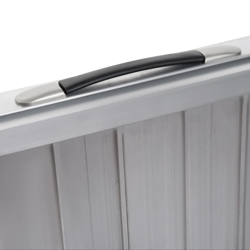 HOMCOM 4ft Textured Aluminum Folding Wheelchair Ramp, Portable Threshold Ramp, for Scooter Steps Home Stairs Doorways