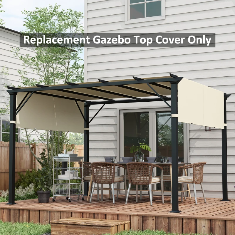 Outsunny 2 Pcs Pergola Replacement Canopy, UV Protection Pergola Shade Cover, Easy to Install, for 10 x 10ft Pergola, Cream White