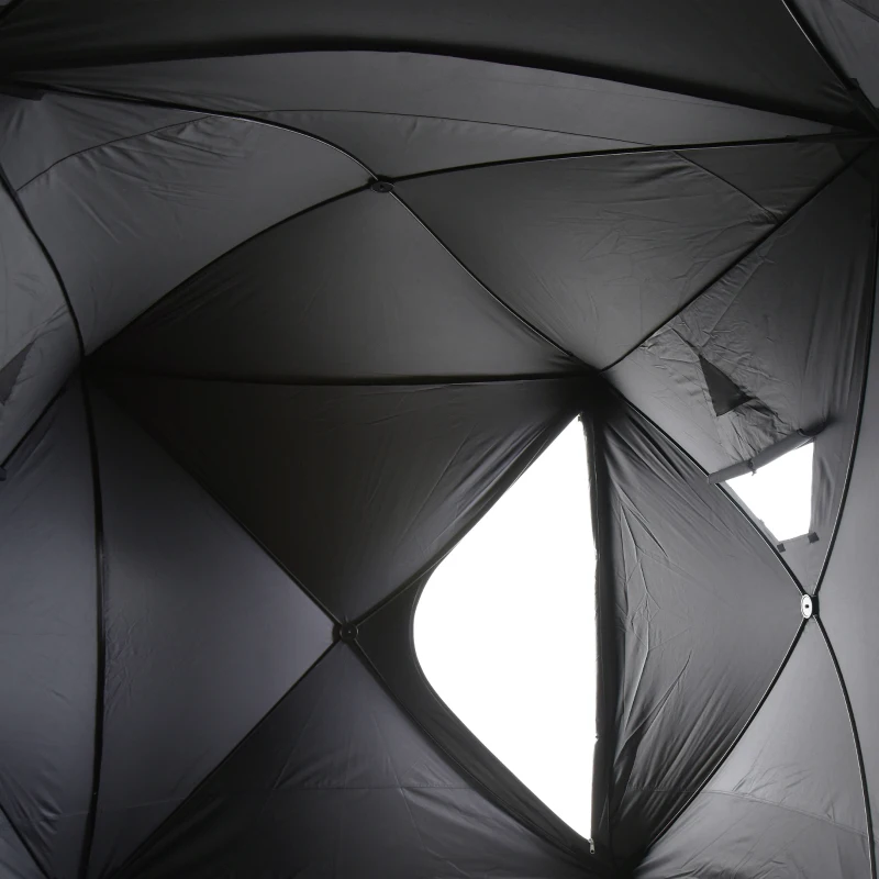 Outsunny 5-8 Person Pop-up Ice Fishing Shelter, Portable Ice Fishing Tent, Black