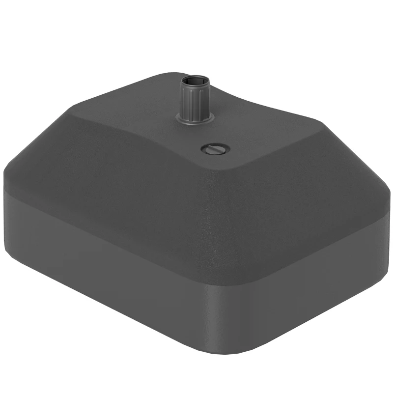 Outsunny Rectangular Plastic Fillable Patio Umbrella Base, Heavy Duty Outdoor Umbrella Stand Base, Filled Up to 53lbs with Stand or 44lbs with Water for Deck Poolside, Black