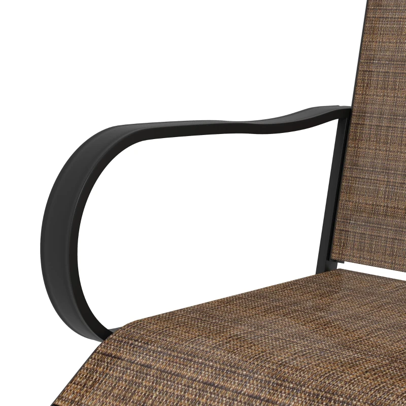 Outsunny Outdoor Bar Stools Set of 2, 360° Swivel Bar Height Chairs, 26.8" x 29.5" x 48.4", Brown