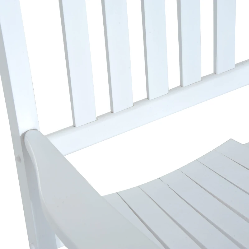 Outsunny Wooden White Porch Rocking Chair Patio Rocking Single Leisure Reclining Seat Armchair
