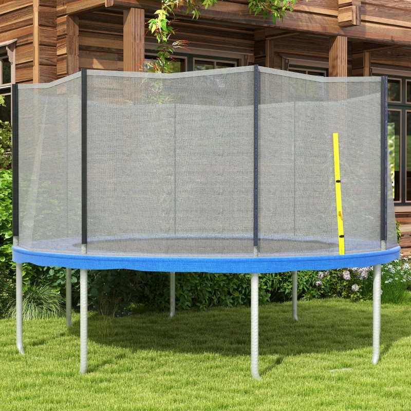 Soozier Trampoline Net Enclosure for 14ft Round Trampoline with 8 Straight Poles Poles Not Included, Weather Resistant Trampoline Netting Replacement with Zippered Entrance, Black