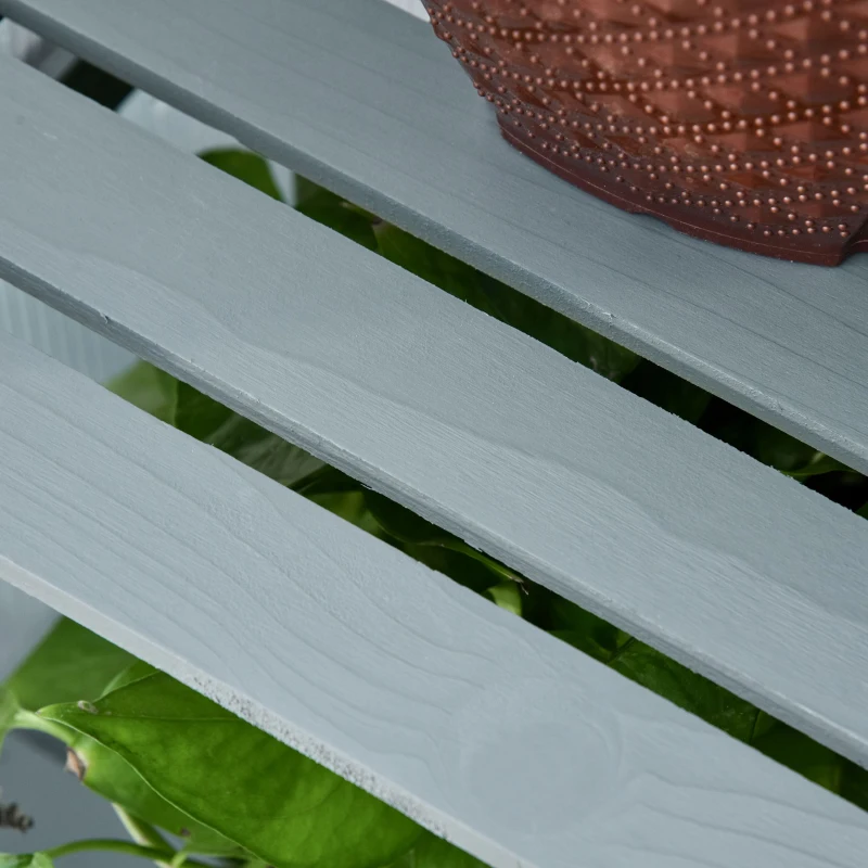 Outsunny 32" x 19" x 54" Garden Wood Cold Frame Greenhouse Flower Planter with Adjustable Shelves, Double Doors, Grey