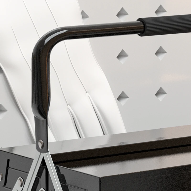 DURHAND 22" inches Metal Tool Box, Portable 5-Tray Cantilever Steel Tool Chest Cabinet, Black