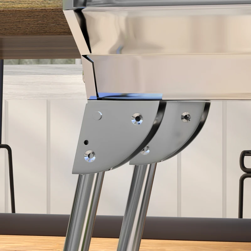 Outsunny Charcoal Barbecue Grill Stainless Steel Small Portable Folding BBQ Camping Grill for Shish Kabob