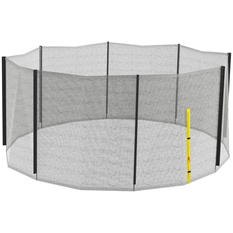 Soozier Trampoline Net Enclosure for 14ft Round Trampoline with 8 Straight Poles Poles Not Included, Weather Resistant Trampoline Netting Replacement with Zippered Entrance, Black