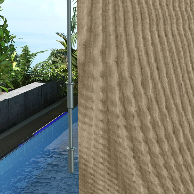 Outsunny 6' x 6' Patio Door Blinds, Outdoor Roller Shades, Cordless Roll Up Shade for Porch Gazebo, Beige