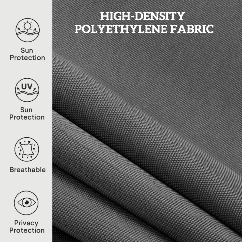 Outsunny 8' x 6' Patio Door Blinds, Outdoor Roller Shades, Cordless Roll Up Shade for Porch Gazebo, Dark Grey