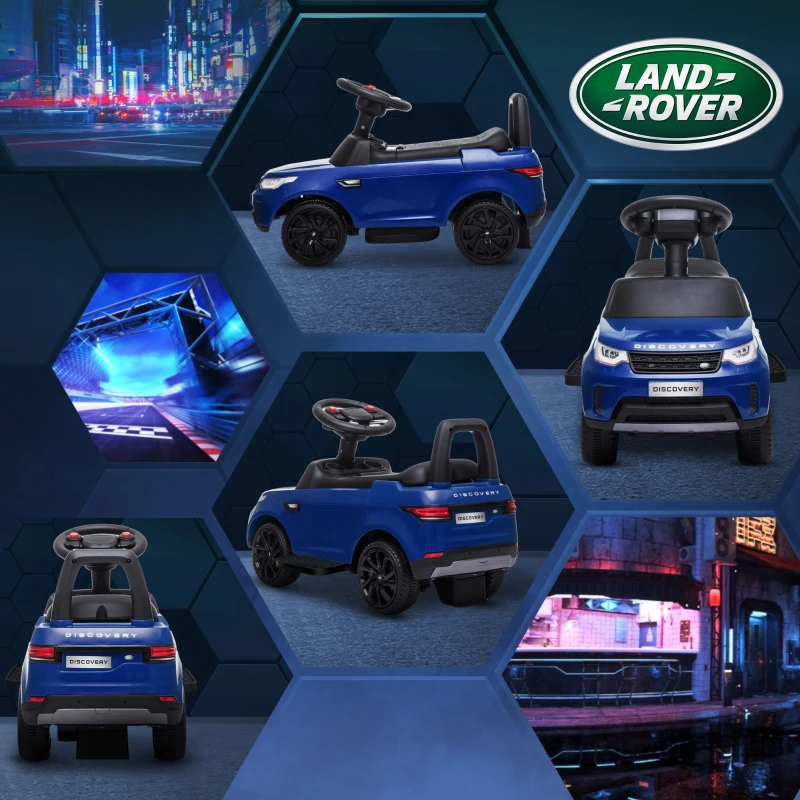 Qaba 2 in 1 6V Land Rover Licensed Electric Car for Kids, Sliding Car with Music Horn Headlights, for 18-60 Months Blue
