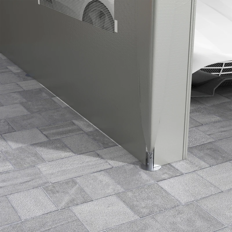 Outsunny 10' x 20' Carport, Heavy Duty Portable Garage, with 4 Mesh Windows and 2 Doors, Gray