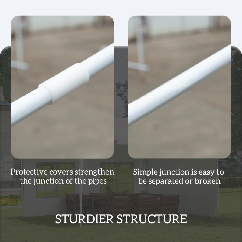 Outsunny 10x13ft Gazebo Party Tent Outdoor Canopy Garden Sun Shade, White