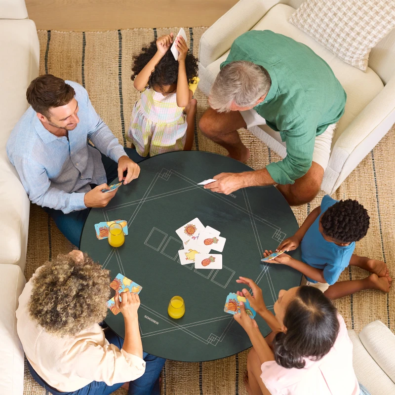 Soozier Poker Mat Texas Hold'em Poker Table Top with Non-Slip Bottom Dark Green