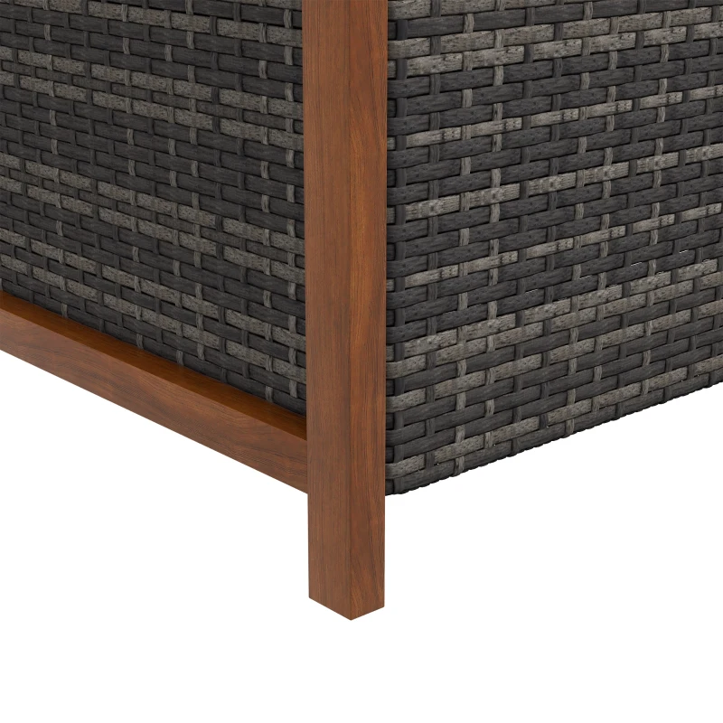 Outsunny Outdoor Rattan Bench with Cushion, Patio Loveseat, Patio Furniture, 50.2" x 25.2" x 31.9", Cream White