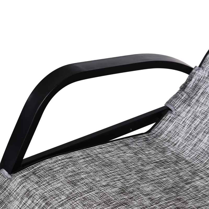 Outsunny Patio Rocking Lounge Chair Adjustable Texteline Zero Gravity Rocker Outdoor Recliner Seat w/ Pillow, Footrest