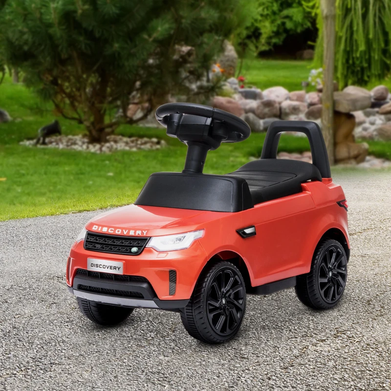 Qaba 2 in 1 6V Land Rover Licensed Electric Car for Kids, Sliding Car with Music Horn Headlights, for 18-60 Months Red