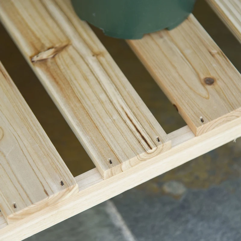 Outsunny Raised Garden Bed with Legs, Elevated Box Planter with Storage Shelf, Bed Liner for Backyard Patio, Natural Wood