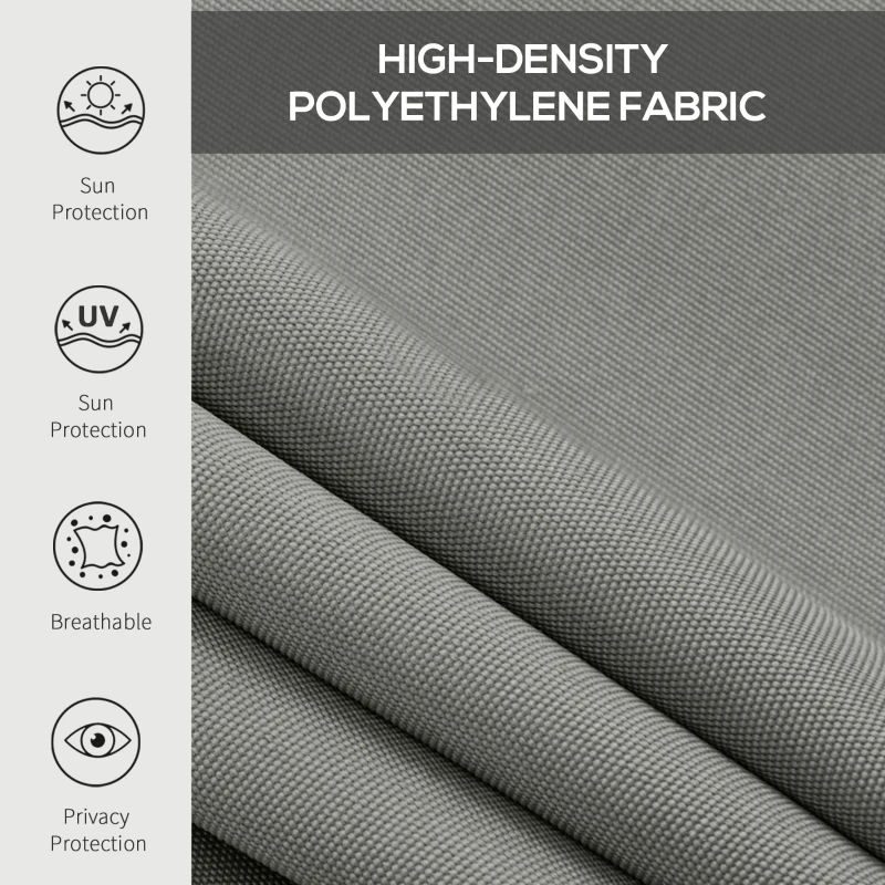 Outsunny 6' x 6' Patio Door Blinds, Outdoor Roller Shades, Cordless Roll Up Shade for Porch Gazebo, Dark Grey