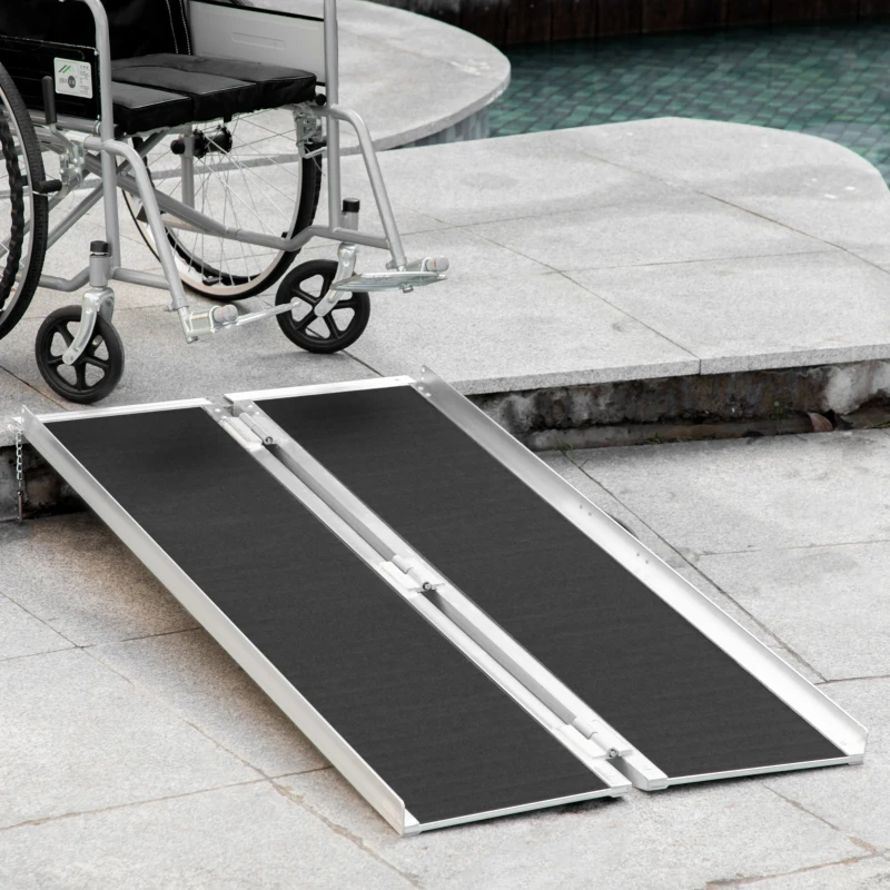 HOMCOM Foldable Portable Wheelchair Ramp Easy Access Carrier Ramp (5ft)