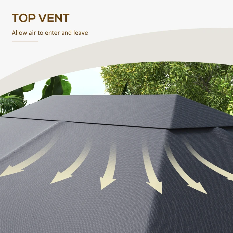 Outsunny 10' x 13' Gazebo Canopy Replacement Roof for 84C-116, Dark Gray