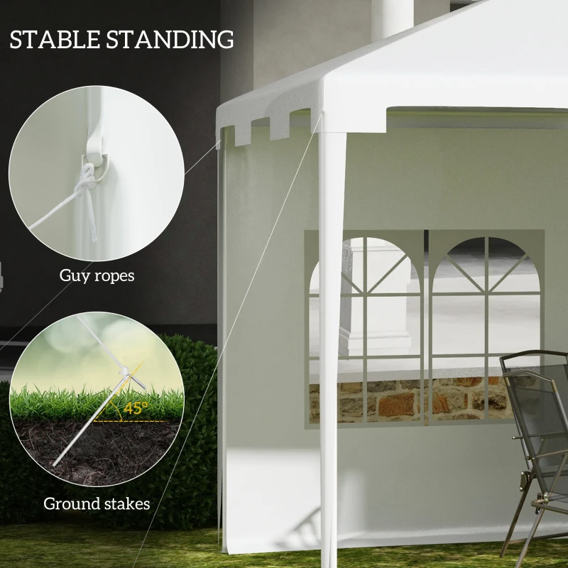 Outsunny 10x13ft Gazebo Party Tent Outdoor Canopy Garden Sun Shade, White