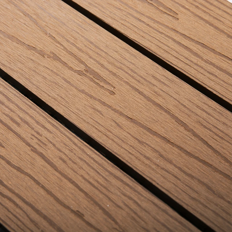 Outsunny Outdoor Tiles, 11 Pack 12" x 12" WPC Interlocking Deck Tiles Waterproof and Non-slip