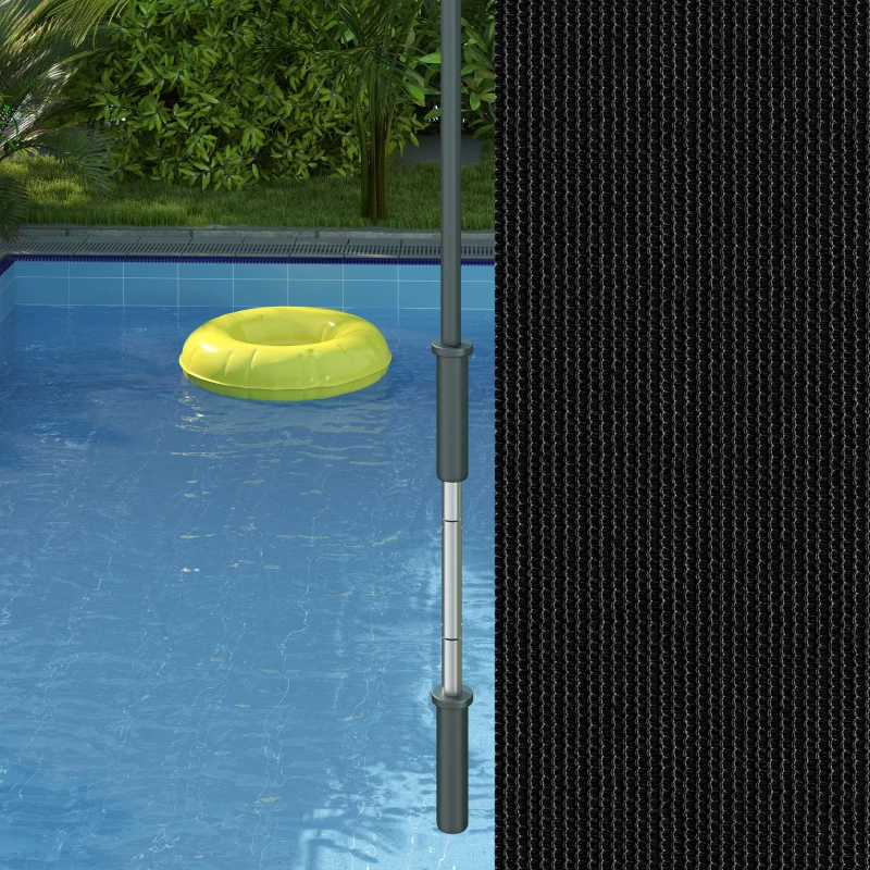 Outsunny 8' x 6' Patio Door Blinds, Outdoor Roller Shades, Cordless Roll Up Shade for Porch Gazebo, Black