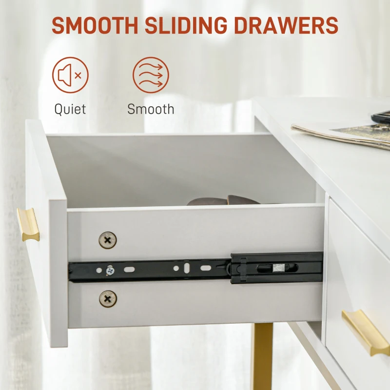 HOMCOM Makeup Vanity Table Set with 3 Colour LED Lighting Mirror, Stool, Drawers, Shelves, Dressing Table for Bedroom, White