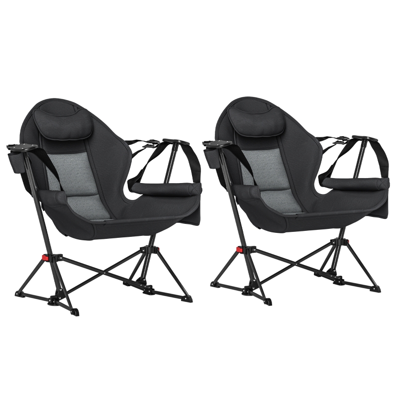 テーブル・チェア・ハンモック Backside Summit Design 2second2plate2 Outsunny Hammock Camping Chair Set of 2, Adjustable Back