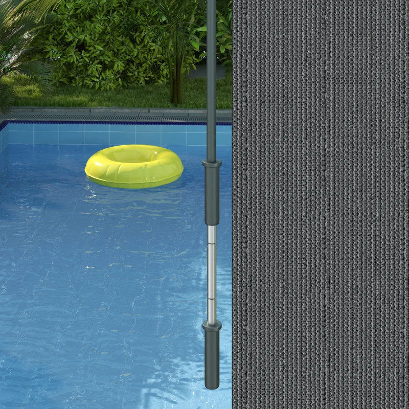 Outsunny 8' x 6' Patio Door Blinds, Outdoor Roller Shades, Cordless Roll Up Shade for Porch Gazebo, Dark Grey