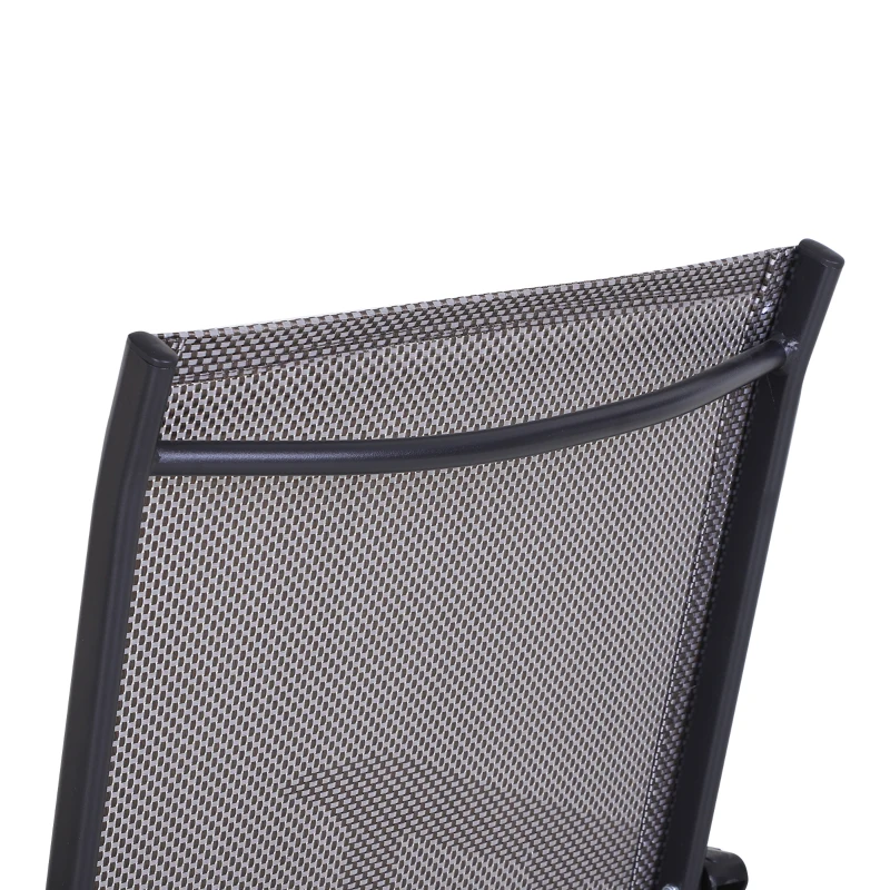 Outsunny 4-Piece Folding Chair Set for Relaxing on Patio Balcony Garden, Comfortable Outdoor Furniture with Armrests, Grey