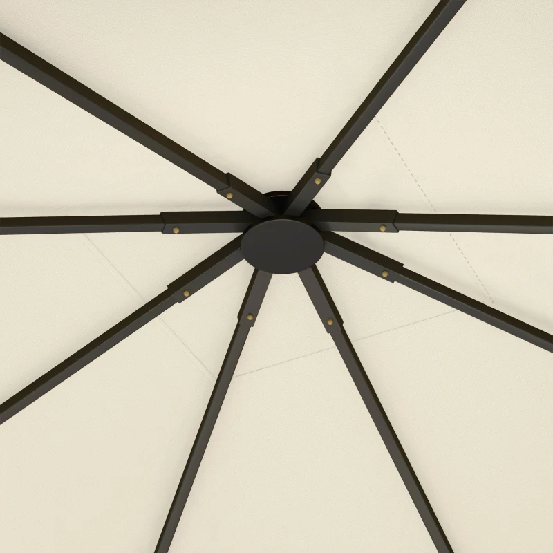 Outsunny 10' x 10' Gazebo Canopy Replacement Cover, Garden Gazebo Roof Replacement, UPF30+, TOP COVER ONLY, Cream White