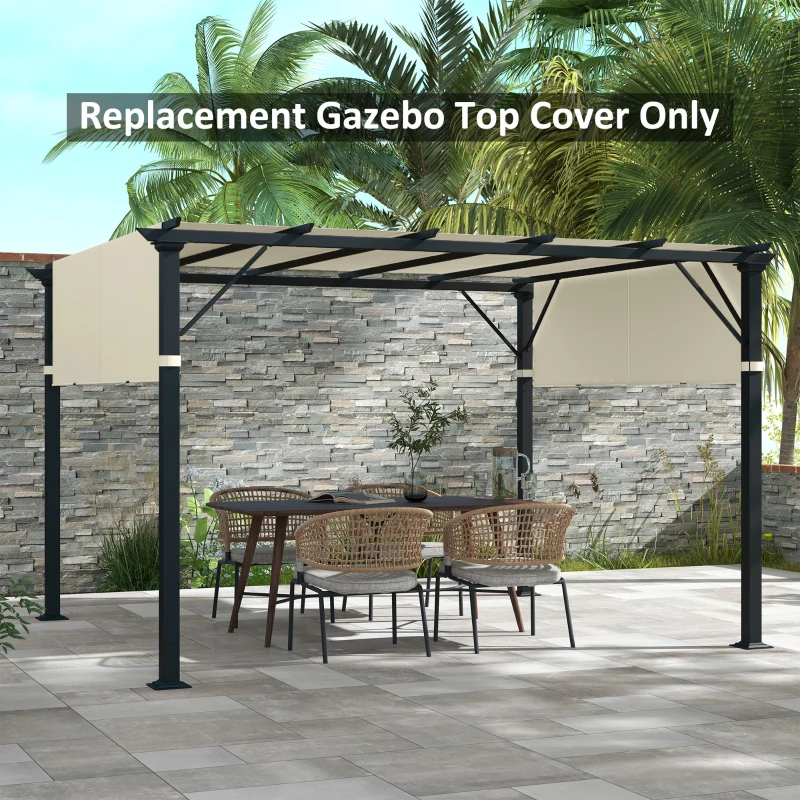 Outsunny 2 Pcs Pergola Replacement Canopy, UV Protection Pergola Shade Cover, Easy to Install, for 10 x 10ft Pergola, Cream White