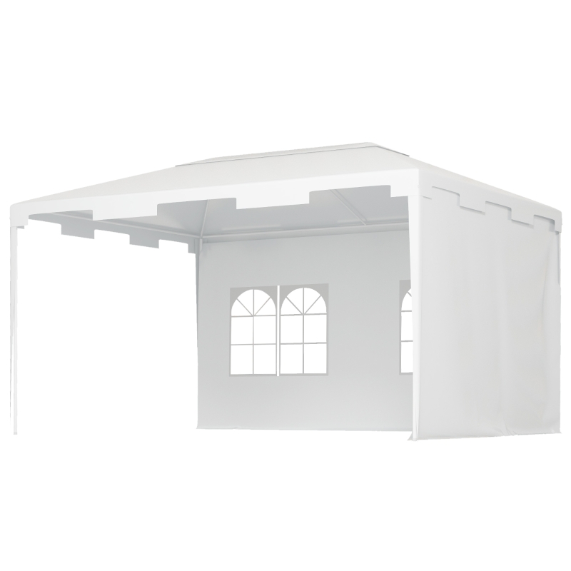 Outsunny 10x13ft Gazebo Party Tent Outdoor Canopy Garden Sun Shade, White
