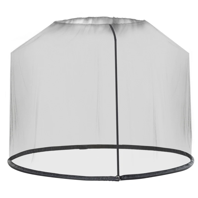 Outsunny Outdoor Patio 7.5ft Umbrella Table Screen Mosquito Bug Net, Garden Large Umbrella Cover Netting with Zippered Door, Black (Mosquito Netting ONLY)