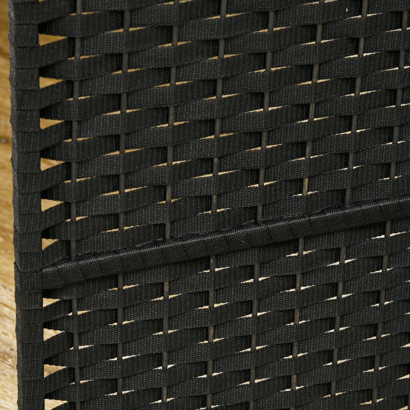 HOMCOM 5.6 Ft Tall Folding Room Divider, 6-panel Portable Privacy Screen, Hand-Woven Partition Wall Divider, Black