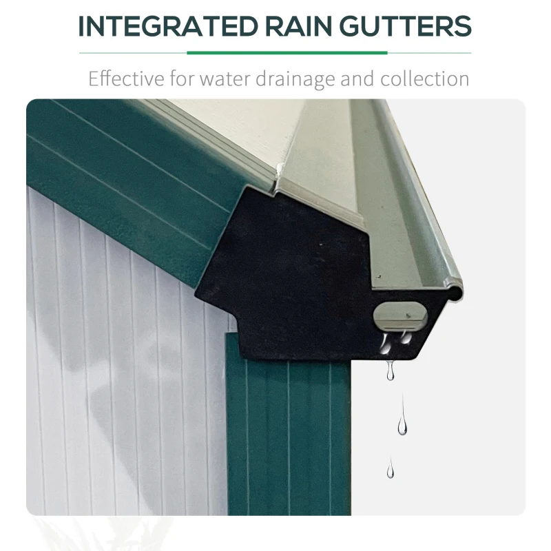 Outsunny 6' x 8' x 6.5' Polycarbonate Greenhouse, Walk-in Green House with Adjustable Roof Vent Galvanized Base Sliding Door Rain Gutter for Outdoor Garden Backyard, Green