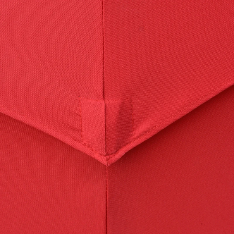 Outsunny 9FT 3 Tiers Patio Umbrella Outdoor Market Umbrella with Crank, Push Button Tilt for Deck, Backyard and Lawn, Red