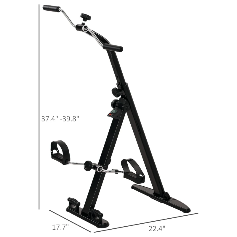 Soozier Seated Pedal Exerciser, Foldable Leg Exercise Bike with LCD Monitor for Seniors Elderly, Rehabilitation Recovery Therapy