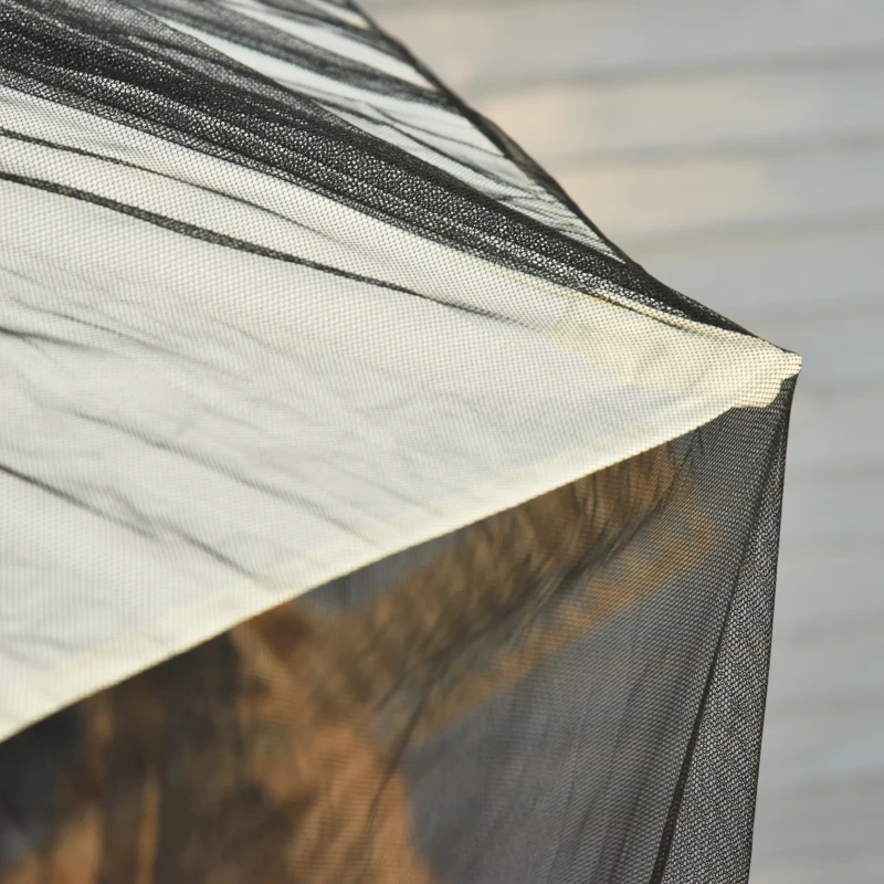 Outsunny Outdoor Patio 7.5ft Umbrella Table Screen Mosquito Bug Net, Garden Large Umbrella Cover Netting with Zippered Door, Black (Mosquito Netting ONLY)