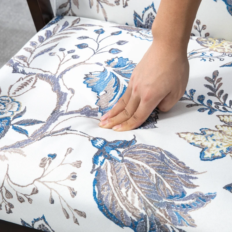 HOMCOM Modern Accent Chairs with Cushioned Seat, Upholstered Linen-Feel Armchair for Bedroom, Living Room, Multicolored