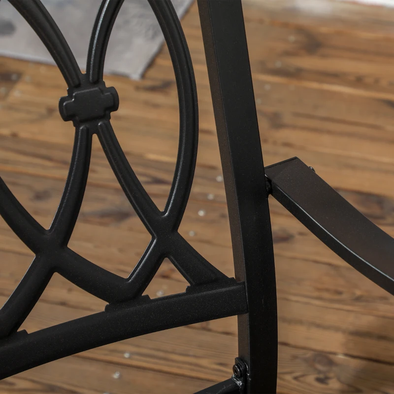 Outsunny 7 Pieces Outdoor Dining Set for 6 with Stackable Chairs with Wood Grain Top, for Garden, Patio, Backyard, Brown