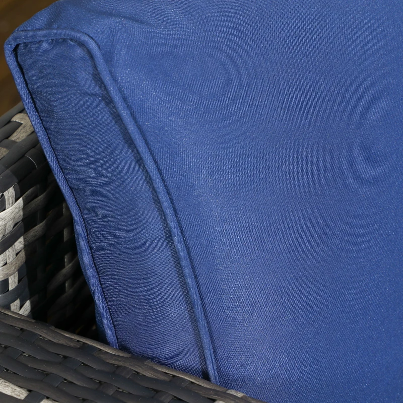 Outsunny 6pcs Garden Furniture Sofa Set, 8-Seater Outdoor Sofa Sectional with 3 Loveseat Wicker Sofa with Cushions