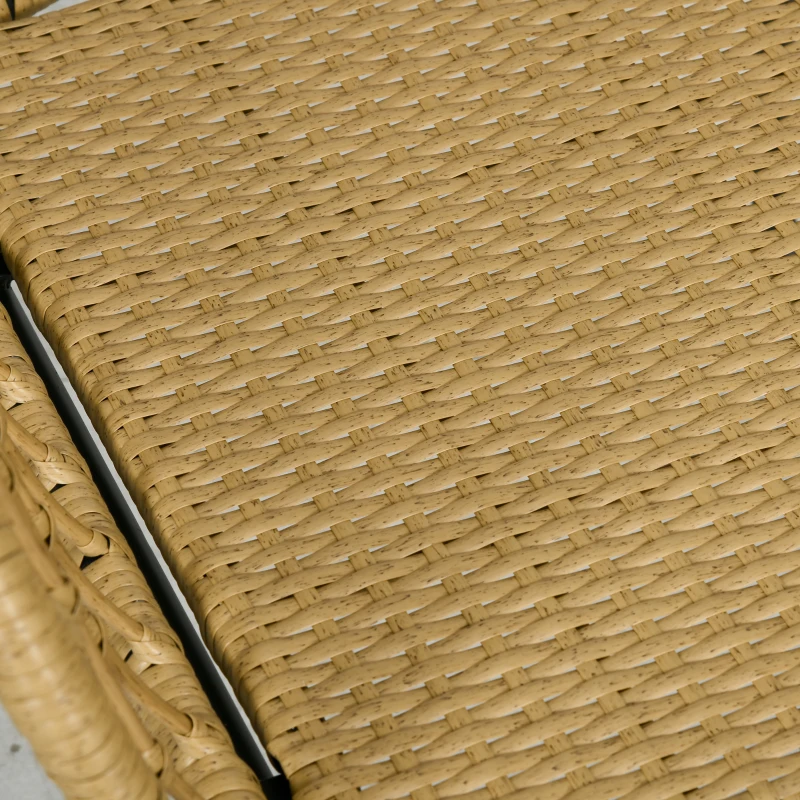 Outsunny 5 Piece PE Rattan Outdoor Furniture Set with Cushioned Chairs, Loveseat Sofa & Stackable Coffee Tables, Cream White