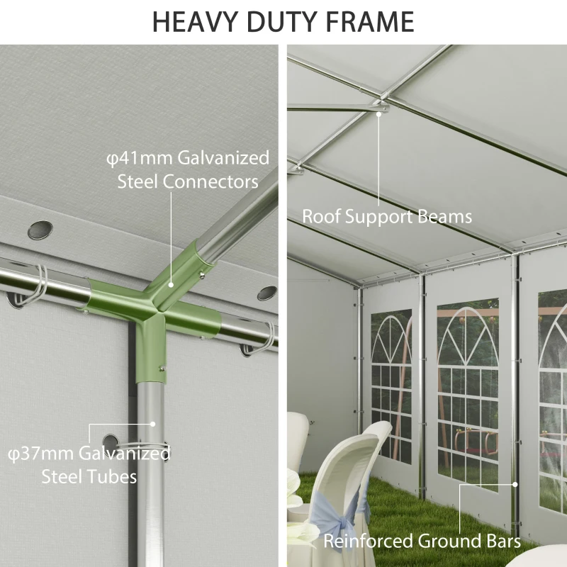 Outsunny 20' x 40' Party Tent, Outdoor Canopy Tent with 12 Removable Window Sidewalls for Parties, Wedding, Events, BBQ