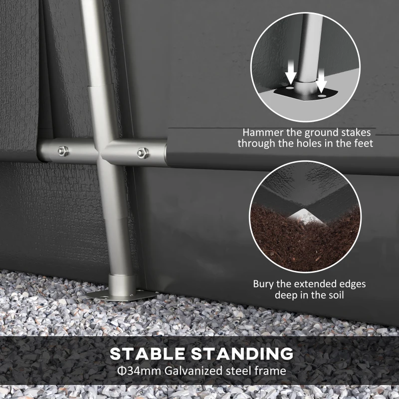 Outsunny 11' x 20' Portable Garage, Heavy Duty Carport Canopy with Ventilation Windows and Large Roll-up Door, Dark Grey