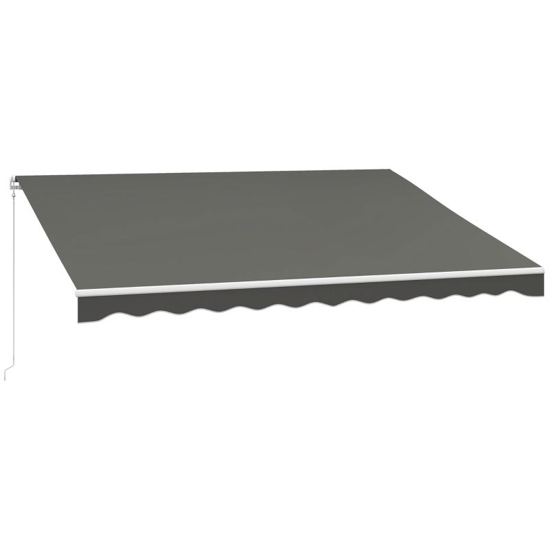 Outsunny 13' x 10' Electric Retractable Awning Sun Shade Shelter w/ Remote Controller for Deck Balcony Yard, Light Grey